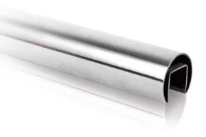 Edelstahl-Rundschlitzrohr für 12mm Glas